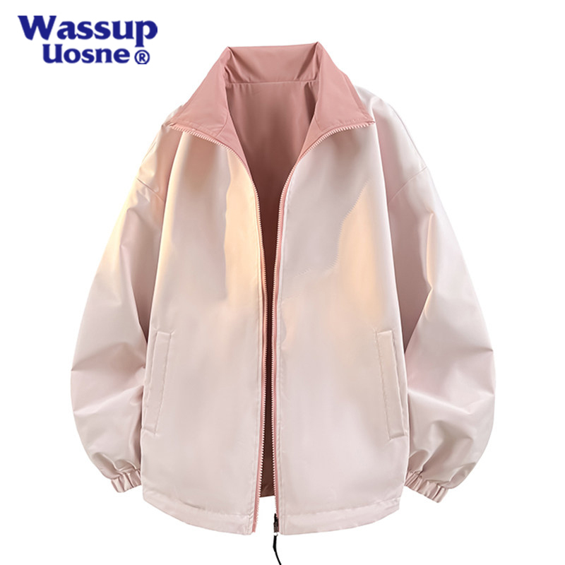 Wassup Uosne Reversible Jacket for Women, Spring and Autumn, Petite Top, American Casual Waterproof Couple Jacket for Men