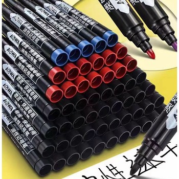 Marker Pen with Three Colors, Thick Tip, Large Capacity, Marker Pen for Outlining, Oil-Based Pen, Waterproof, Not Easy to Fade, Large Tip Pen