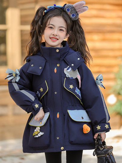 Chaqueta de plumón de policía para niñas, ropa de invierno, chaqueta de plumón de pato blanco, Top Judy, novedad de 2024