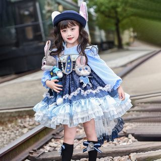 秋冬新款儿童兔子警官衣服裙子女童朱迪洛丽塔公主裙女宝宝礼服裙