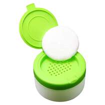 Talcum powder box prickly heat powder puff box empty box baby and children round portable powder box with puff high-end