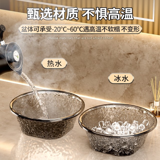 Japanese Imported Mujie Washbasin, Household Food-Grade Thickened Durable Plastic Basin, Kitchen Basin for Washing Feet and Laundry