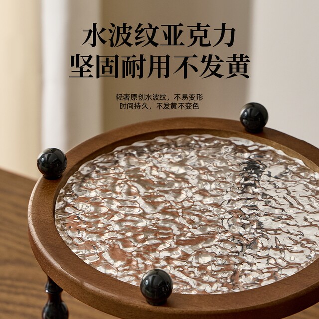 Japanese Imported Desktop Luxury-Style High-End Home-Use Countertop Solid Wood Cup and Cosmetics Storage Double-Layer Shelf