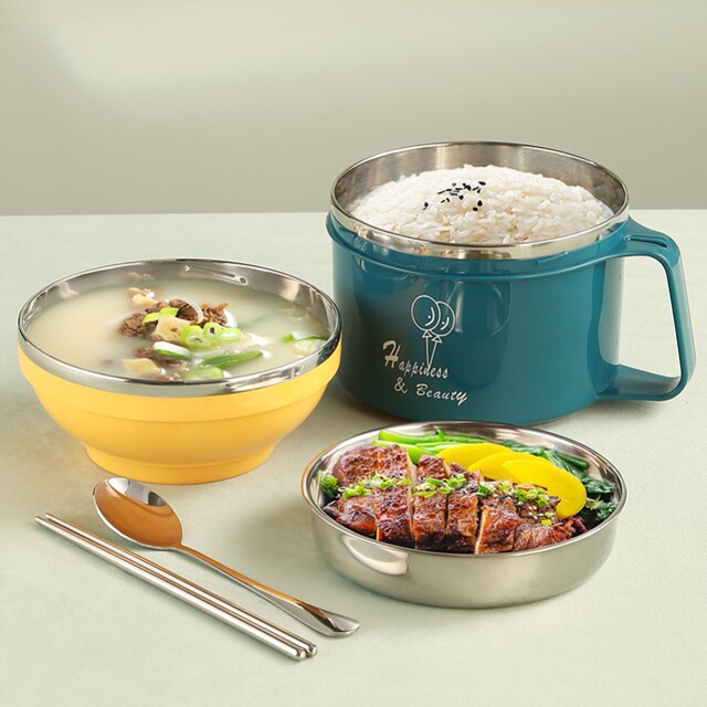 Japanese Imported Mujie304 Stainless Steel Insulated Lunch Box for Elementary School Students, Children's School Lunchware, Fast Food Cup, Lunch Container