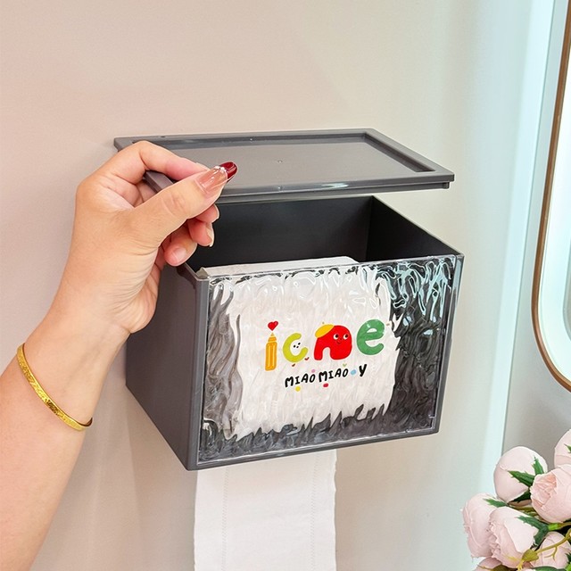 Japanese Imported Waterproof Toilet Paper Holder, Wall-Mounted Bathroom Tissue Box, Toilet Paper Storage Rack