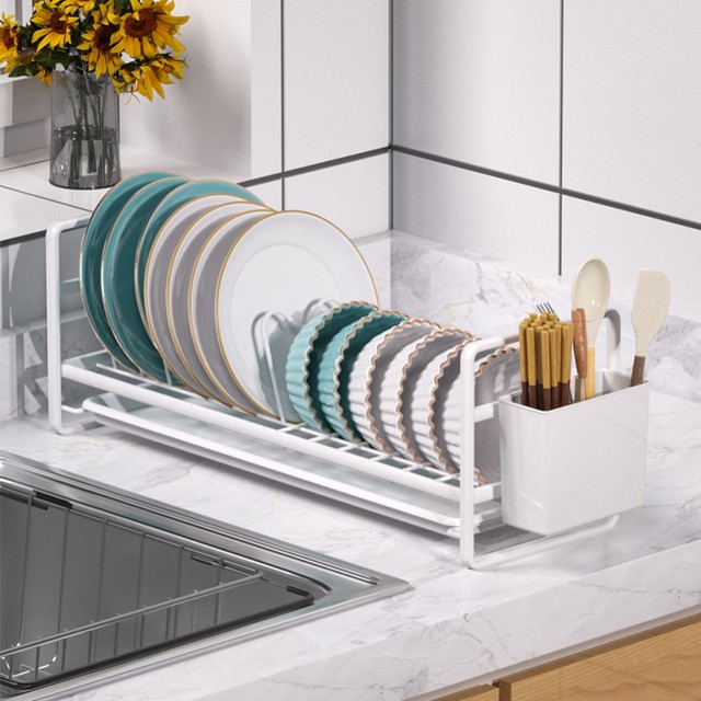 Japanese Mujie Kitchen Multi-Layer Dish Rack Countertop Narrow Model Bowl and Chopstick Holder Storage Rack Dish Drying Cabinet