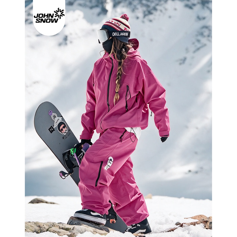 John Snow Ski Suit Set for Women and Men, Snowboard 26 New Model, Wear-Resistant, Loose-Fitting, Professional, Windproof, Waterproof, American Style John Snow Ski Suit Set for Women and Men, Snowboard 26 New Model, Wear-Resistant, Loose-Fitting, Professional, Windproof, Waterproof, American Style