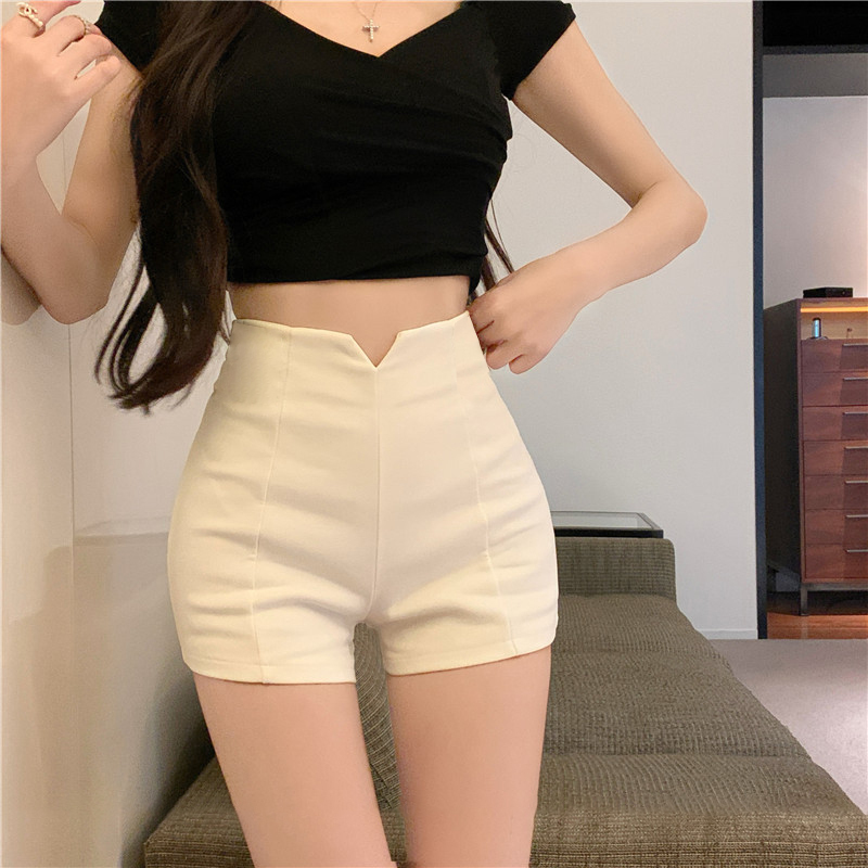 White Dance Shorts for Women 2026 Spring/Summer New Elastic Tight-Fitting Sexy Slimming Hot Pants Versatile Hip-Hugging Pants