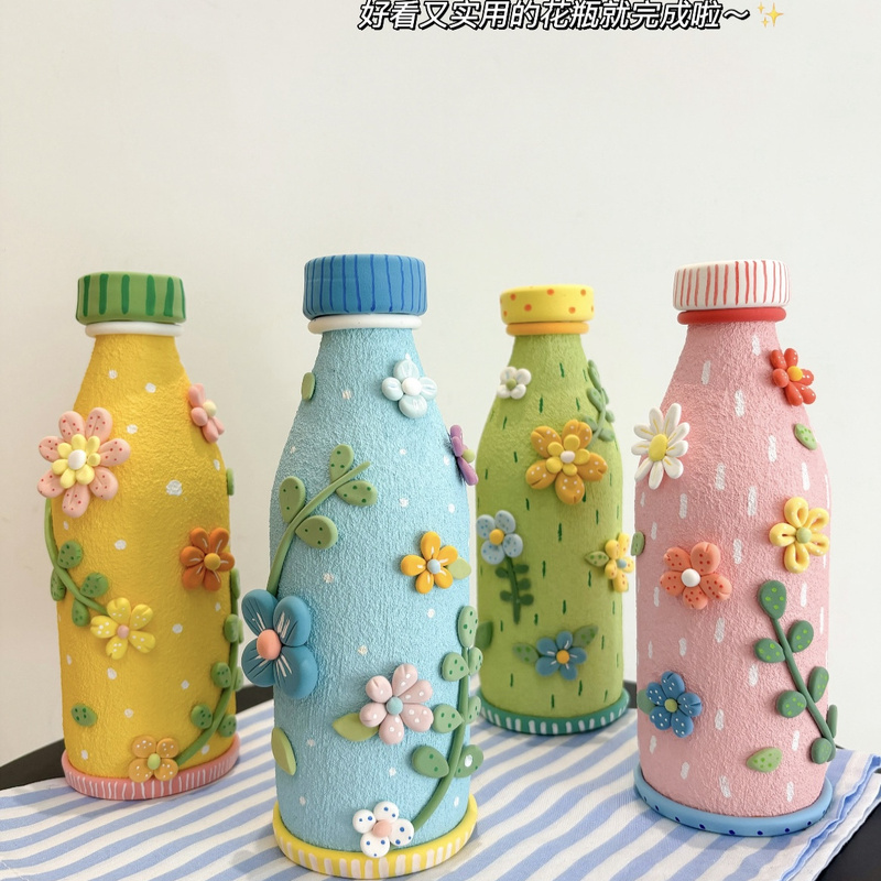 Handmade DIY Material Kit for Mother's Day, Ultra-Light Clay Wire Vase ins Style Student Party Clay Vase Material Kit