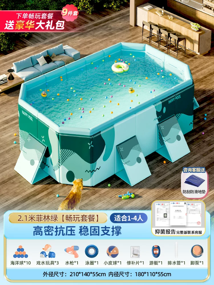 Folding Adult Swimming Pool, increased thickness, high-density compression-resistant support (multiple sizes)