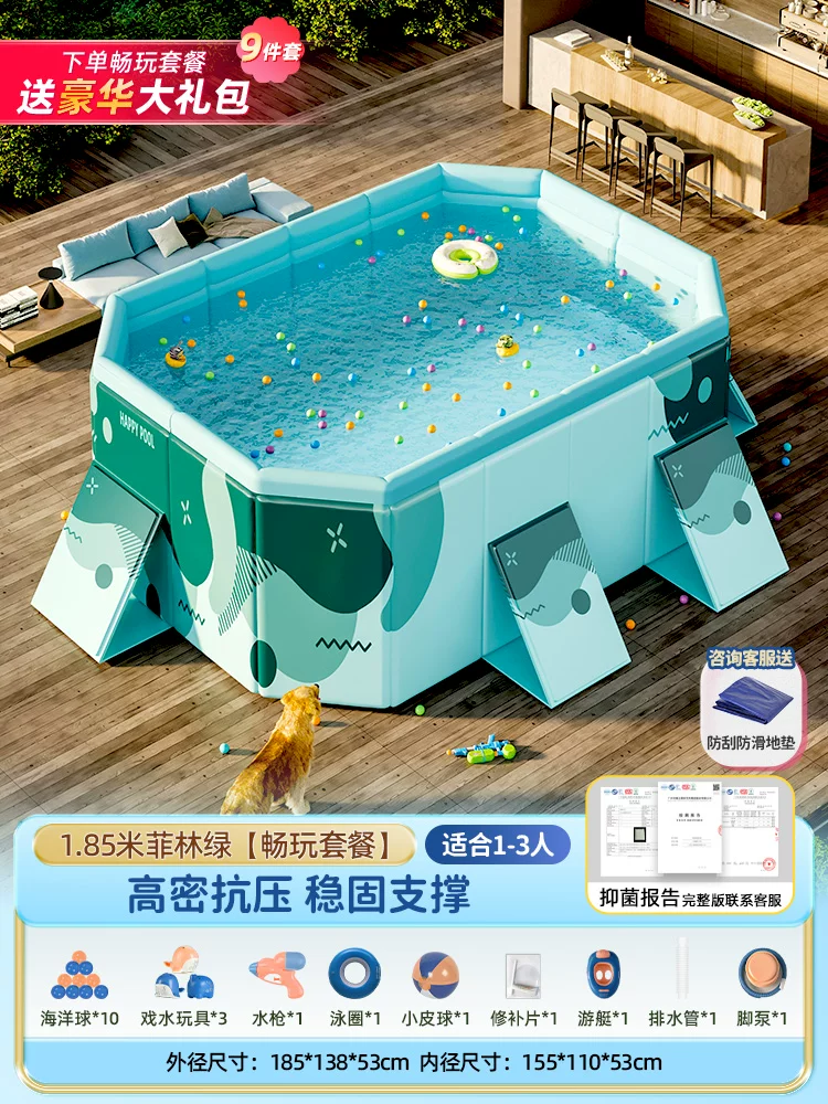 Folding Adult Swimming Pool, increased thickness, high-density compression-resistant support (multiple sizes)