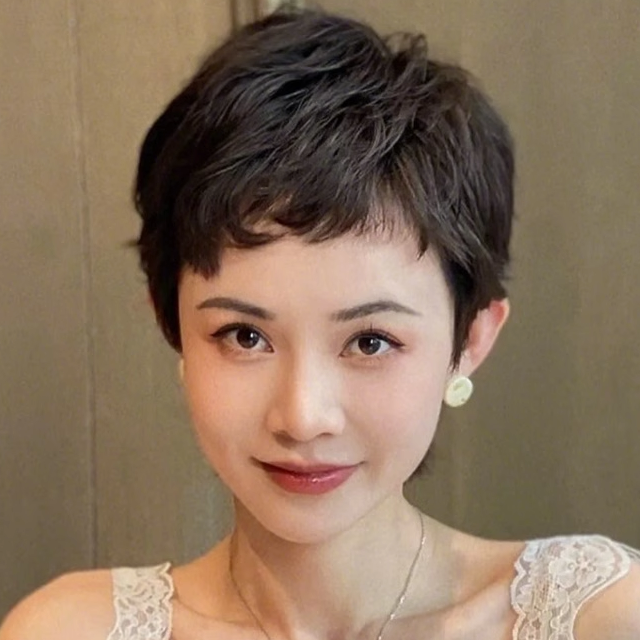 ウィッグ フルヘッドセット 女性 フル人毛 ネット セレブ ファッション ナチュラル 気質 エルフヘッド ショートヘア ハンサム 絶妙 通気性