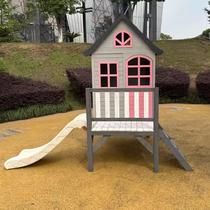 Wooden playhouse courtyard treehouse climbing kindergarten amusement park large wooden house tent garden childrens large wooden house