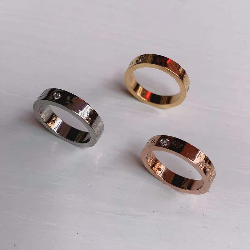 European and American 925 pure silver 18K rose gold T three drilling ring finger male and female classic section lovers to ring ring fashion t ornament-Taobao