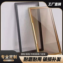 2024 wine cabinet sideboard door light luxury minimalist tempered glass swing door custom color hinge hidden handle