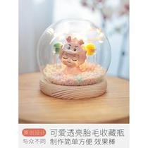 Umbilical cord fetal hair collection box baby dragon baby fetal hair deciduous tooth storage bottle with light log ornaments souvenir gift