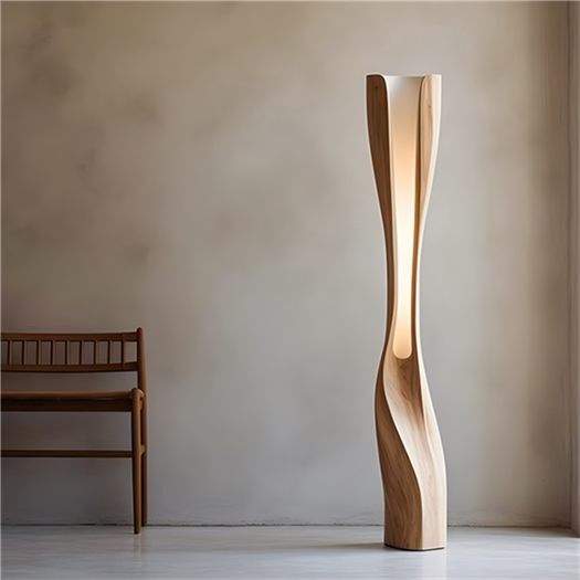 Designer Style with Handmade Solid Wood Creative Shape Floor Lamp Living Room Floor Lamp Sofa Corner Decoration Vertical
