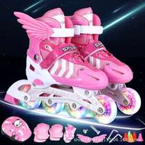 Universal childrens beginner shoes competition skates wheel roller skates adjustable wear-resistant skates roller skating