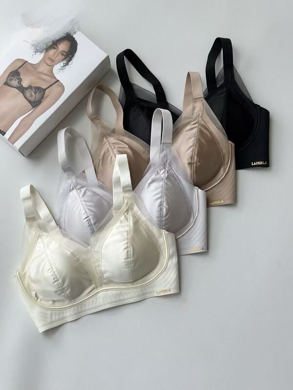 Lp 112577 New Style Satin Silk-Gloss Push-Up Comfortable Seamless Bra