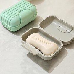 Travel Draining Soap Box, Portable, Sealed, Waterproof, Cute, with Lid, for Laundry, Travel, Business Trips, Carrying Soap Box, Double-Layer