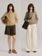 ELLE loose round neck sweater for women 2024 new winter cardigan lazy wool knitted sweater