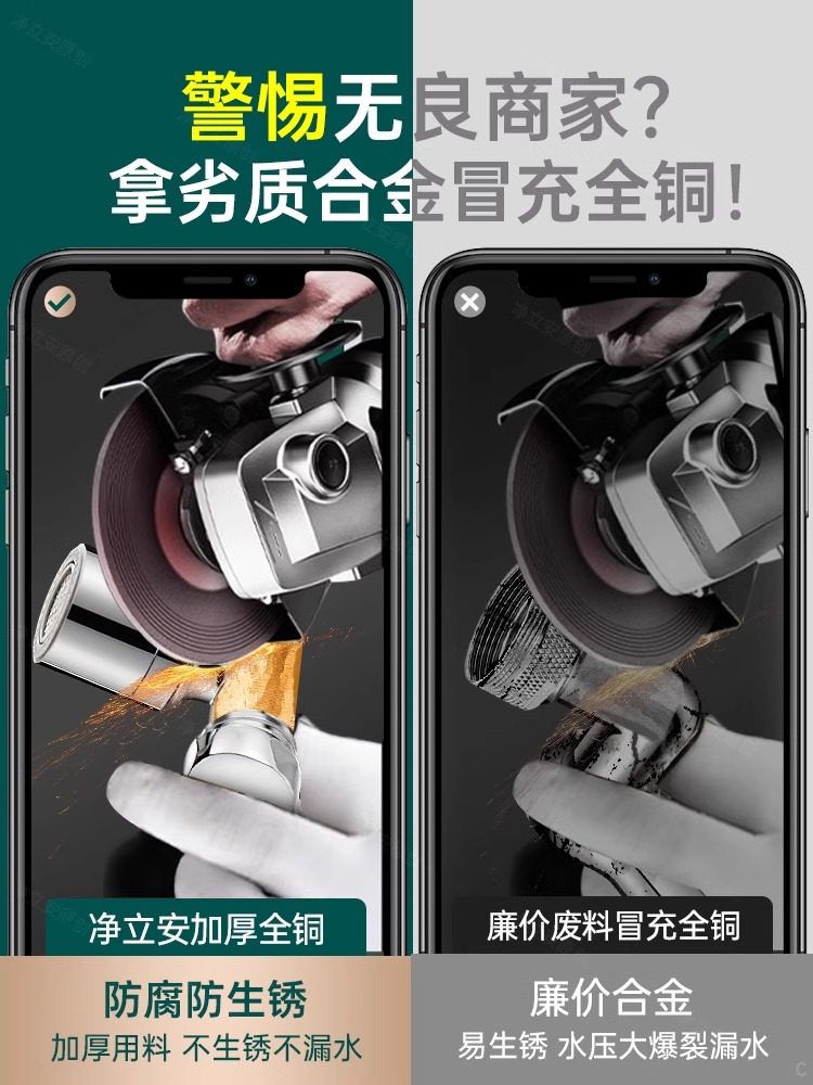 Mechanical Arm Universal Faucet with Rotatable Spout, Extendable Basin Aerator Connector, Anti-Splash Device, Swing Arm