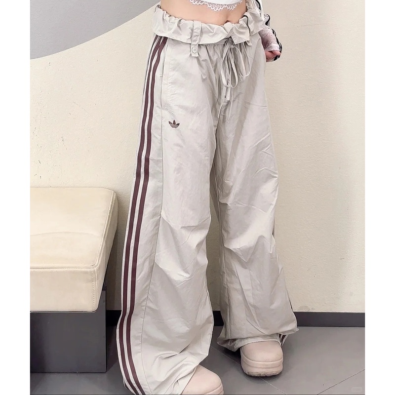 Jennie-Style Clover Bud Drawstring Sports Pants for Women, Autumn Casual Loose Scimitar Pants Ld6*29