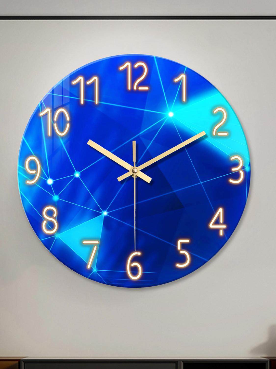 Internet-Famous Silent Wall Clock, Living Room Clock, Bedroom Clock, Creative Quartz Clock, Simple Modern Glass Wall Clock for Home Use