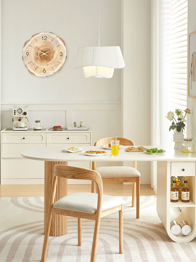 Wabi-Sabi Style Restaurant Decorative Painting, Modern Minimalist Dining Table Clock, Wall Clock, Home Clock, Wall Lamp, Living Room Dining Room Hanging Painting