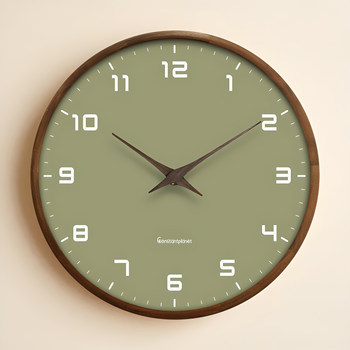European-Style Solid Wood Modern Minimalist Retro Silent Clock Wall Clock Living Room Clock Chinese-Style Wooden Creative American-Style Wall Clock
