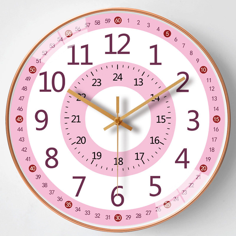 Early Education Learning Wall Silent Clock Wall Clock Living Room Home Clock Student Children Simple and Stylish Wall Clock