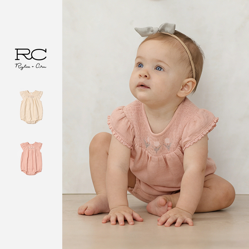 Ryleecru Official Genuine One-Piece Romper for Baby Girls, Thin Sleeveless Jumpsuit, Crawling Suit, Summer 26, New Style
