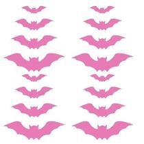 16Pcs Pink DIY Halloween Bats Wall Stickers Decorations