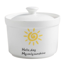 Ceramic water-proof stew pot with lid steamed egg custard and birds nest small bowl Shaxian stew pot household mini cup one-person soup pot