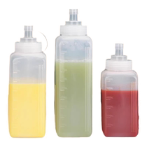 Plastic squeeze bottle food jar salad dressing jam bottle large diameter squeeze bottle sauce bottle milk tea shop commercial oil pot