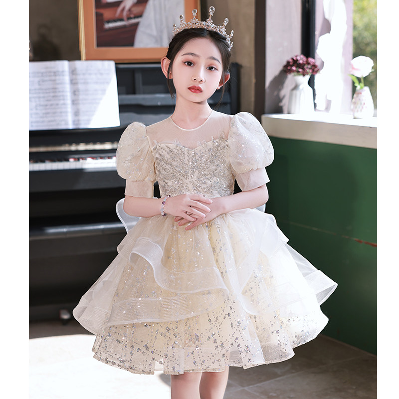 儿童生日晚礼服女孩主持人花童婚礼公主裙女童钢琴演奏演出服夏季,如何挑选?-儿童礼服-淘宝百科网