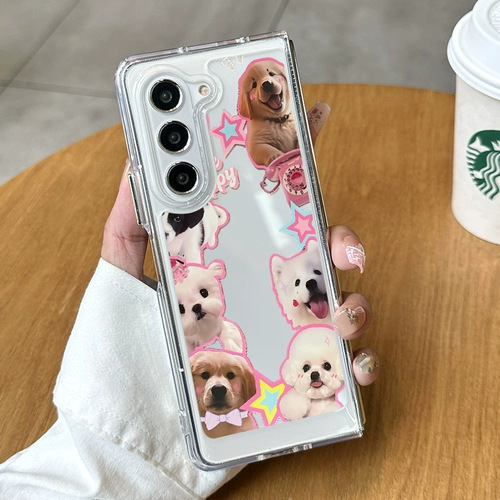 拾壳 Samsung, совместимый милый GalaxyZFold5, прозрачный чехол для телефона, модный защитный чехол, складывающийся экран, изысканный стиль, защита при падении