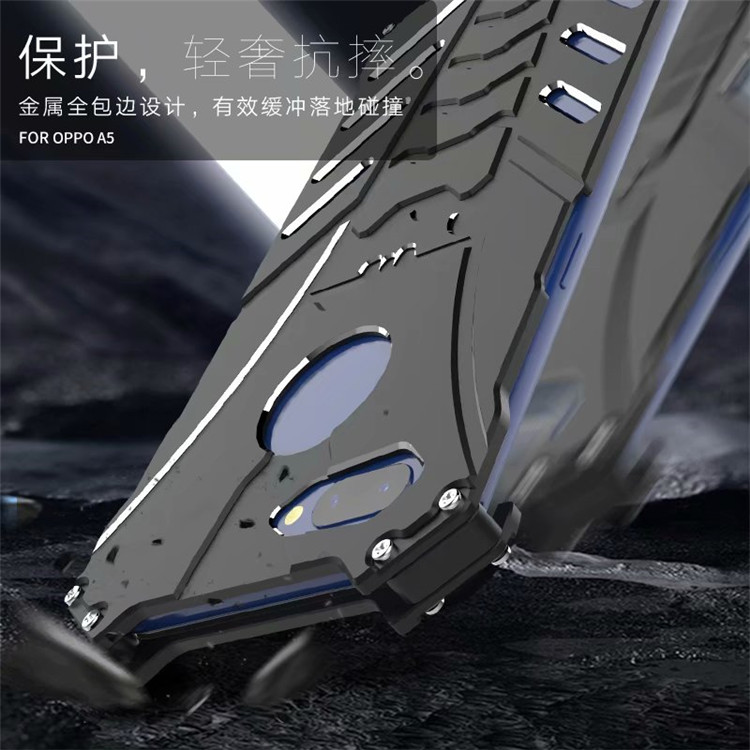 R-Just Batman Shockproof Aluminum Shell Metal Case with Custom Batarang Stent for OPPO A5