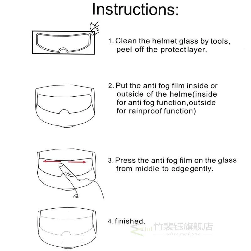 [2020 New Universal Motorcycle Helmet Clear Rainproof Film An]