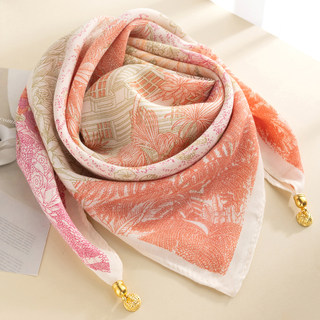 磁吸扣丝巾方巾女系脖高级感围巾春秋冬护颈女2025新款棉麻围巾