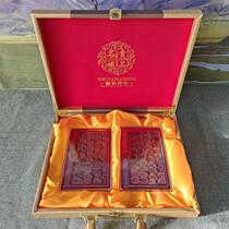 Deer antler slice gift box leather box deer antler slice gift for parents elders and leaders during festivals