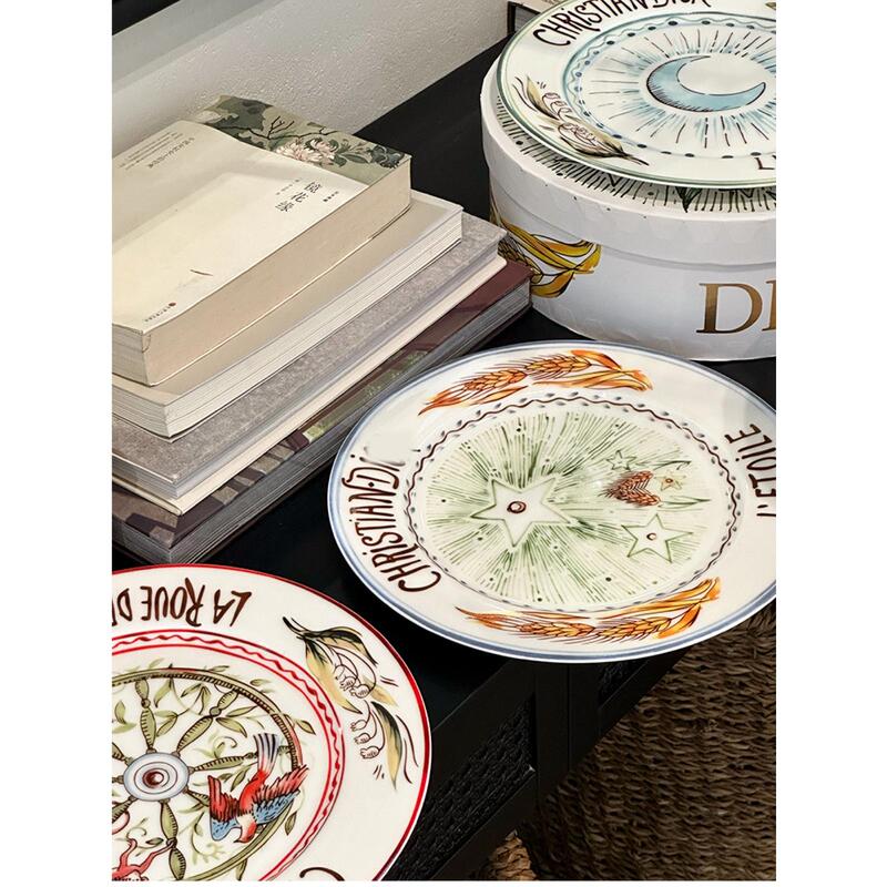 Tarot Floral Dinner Plate ◆ Texdream Dreamweaver French Sketch Sun Plate Bone China Western Dinnerware Set Tarot Floral Dinner Plate ◆ Texdream Dreamweaver French Sketch Sun Plate Bone China Western Dinnerware Set