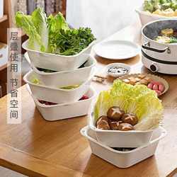 새로운 직접 판매 더블 레이어 플라스틱 중공 배수구 바구니 세척 유역 부엌 가정용 과일 트레이 필터 물 저장 과일 및 야채 바구니