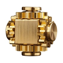 Four-way square fingertip gyro brass Rubiks cube linked tooth gyro EDC decompression gyro to decompression toy
