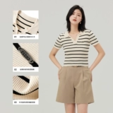 Трикотажный базовый свитер, воротник поло