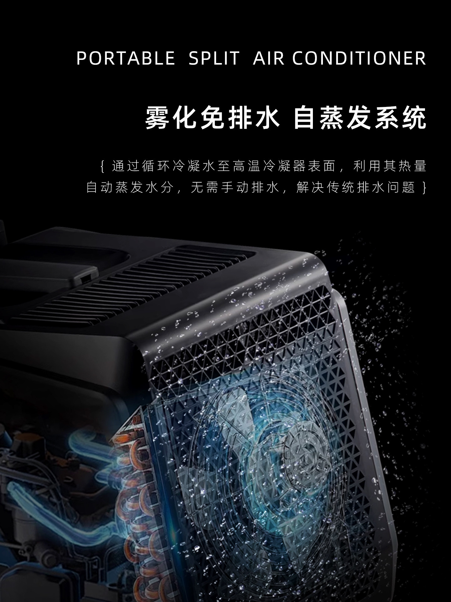 Chuimi 48V Dc Inverter Mobile Air Conditioner with Compressor Cooling, Split-Type, for Vehicle Parking and Outdoor Camping