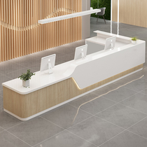 Triage table nurse station bar cashier custom company front desk reception desk wood grain paint hospital guidance desk