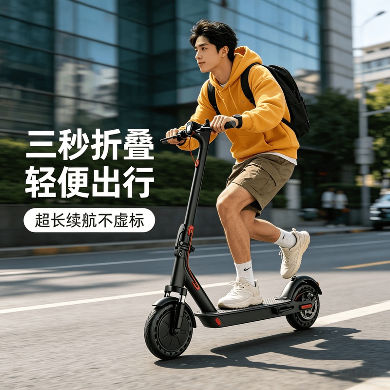 Electric Scooter, Foldable Electric Vehicle, Lightweight Two-Wheeled Vehicle for Adults, Portable and Compact Electric Vehicle for Commuting