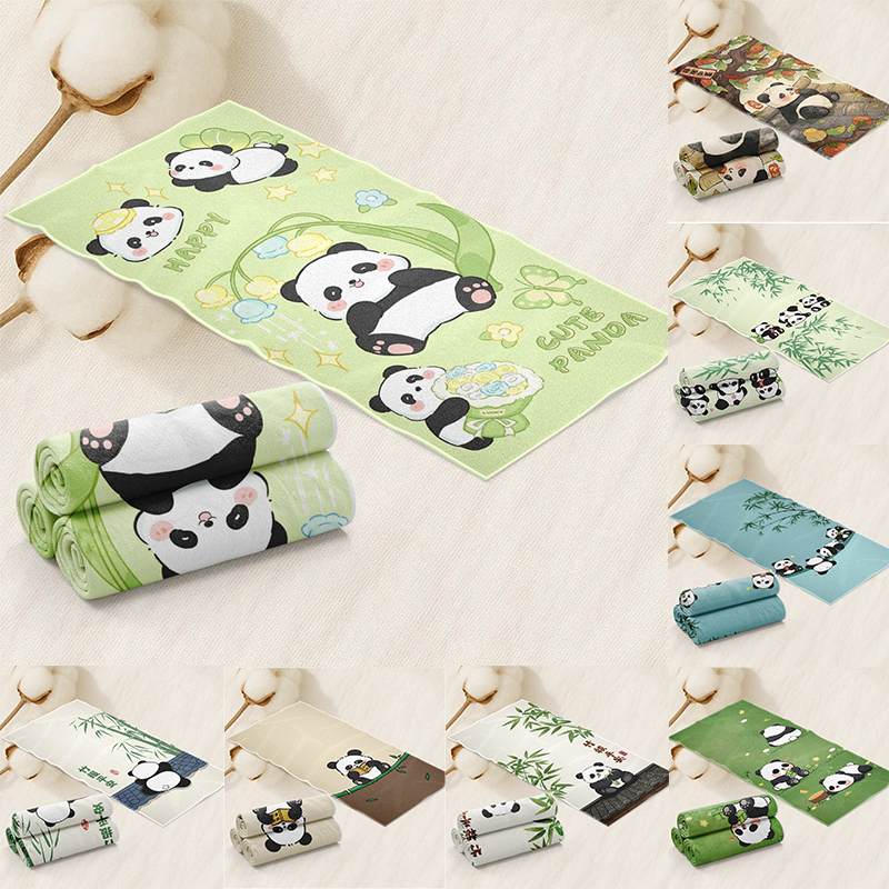 Panda Microfiber Bath Towel, Quick-Drying, Household Use, High-End, Non-Shedding, for Boys and Girls, Full-Body Wrap, Cute