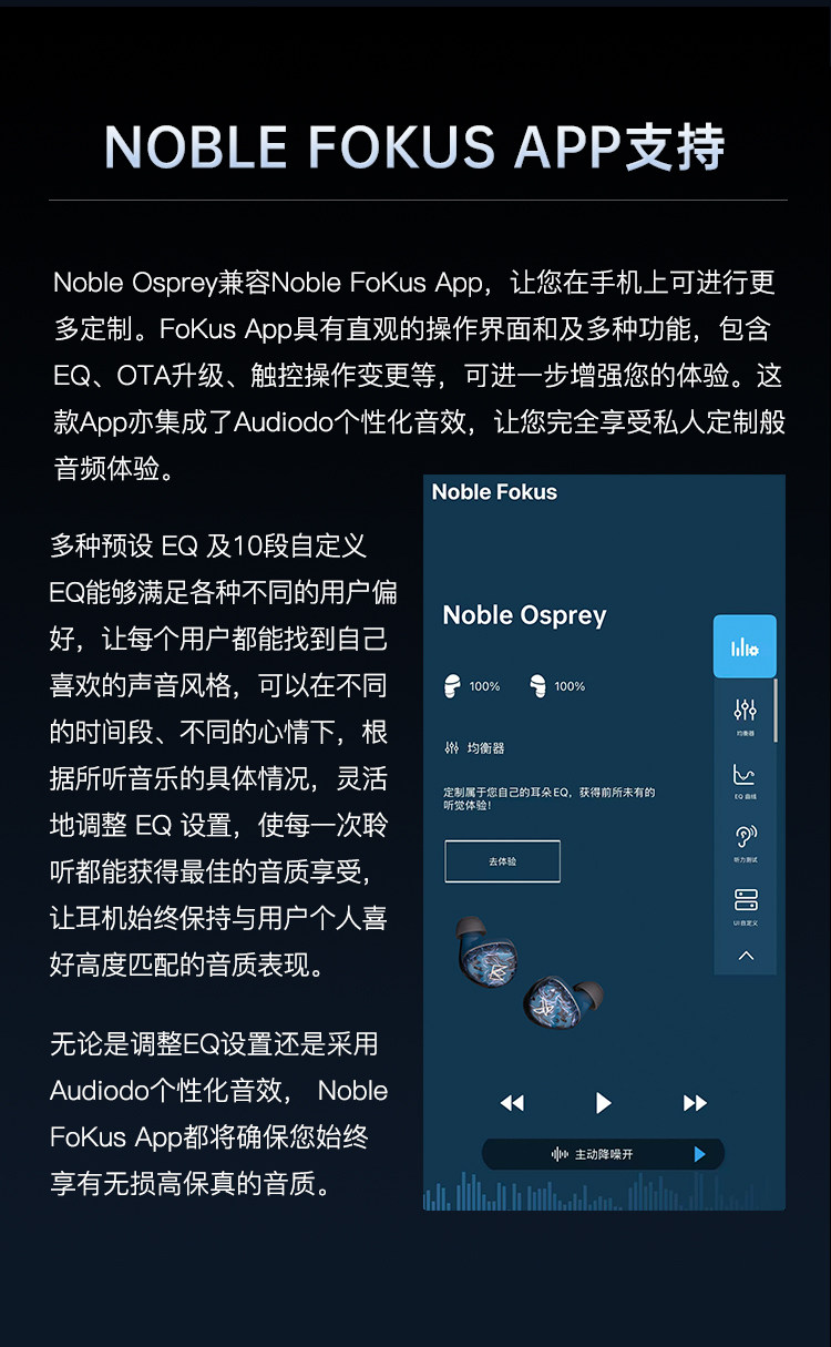 NOBLE/诺岱 Osprey真无线耳机圈铁混合发烧HIFI帝捷
